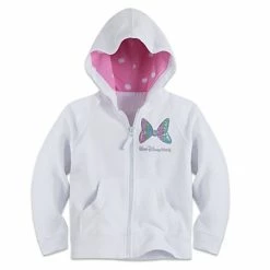 Best Sale ???? Disney Zip Hoodie For ???? Girls - Minnie Mouse Sequined - White ????