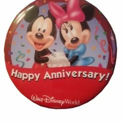 Hot Sale ???? Disney Souvenir Button - Happy Anniversary - Mickey And Minnie Mouse ????