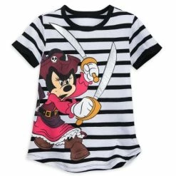 Discount ⌛ Disney T-Shirt For ???? Girls - Minnie Mouse Pirates Of The Caribbean - Striped ⌛