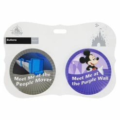 Best deal ???? Disney Souvenir Button Set - People Mover And Purple Wall - Set Of 2 ????