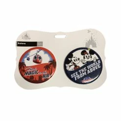 Outlet ???? Disney Souvenir Button Set - Disney Skyliner - Magic In The Air - Set Of 2 ????
