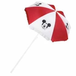 Hot Sale ⭐ Disney Beach Umbrella - Mickey Mouse - Red And White ⭐