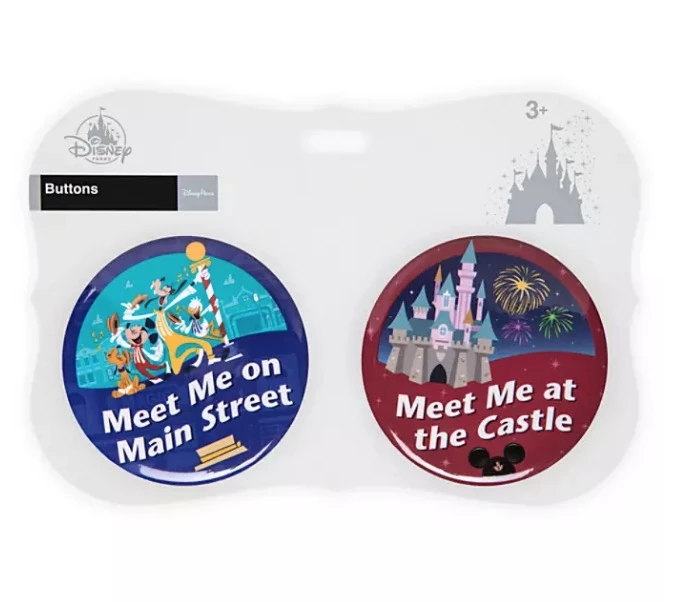 Outlet ???? Disney Souvenir Button Set - Main Street U.S.A And Fantasyland Castle ???? 1 Outlet ???? Disney Souvenir Button Set - Main Street U.S.A And Fantasyland Castle ????
