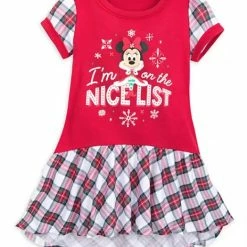 Cheapest 🎁 Disney Nightshirt For 👧 Girls - Minnie Mouse Holiday - Nice List 😍