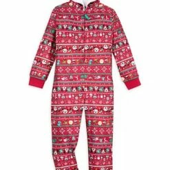 Best Sale ✔️ Disney Pajamas Bodysuit For 👧 Girls - Holiday Mickey And Minnie Mouse - Red 👍