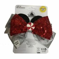 Best deal 🌟 Disney Hair Bow Clip - Holiday Minnie Mouse - Light Up 🔔