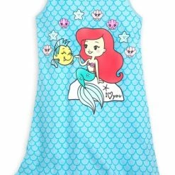 Promo 🤩 Disney Tank 👗 Dress For 👧 Girls - The Little Mermaid - Ariel & Flounder ❤️